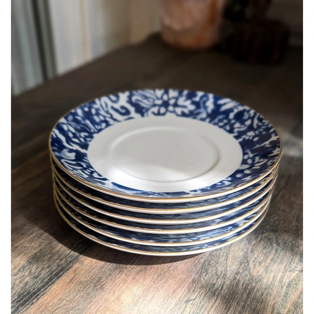 Ralph Lauren Round Hill SET 6 + Sugar Bowl SALAD BREAD & BUTTER SAUCERS Total 37